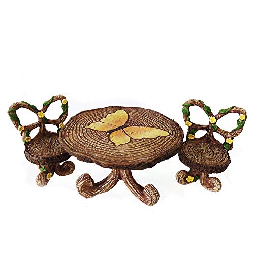 NW Wholesaler Fairy Garden Supply  Fairy Furniture  Butterfly Table  Chairs Set for Miniature Fairy Gardens