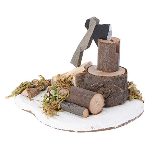 TOYANDONA Miniature Garden Figurines Mini Outdoor Axe Firewood Decoration Fairy Garden Furnitures Micro Landscape Toy Dollhouse Accessories