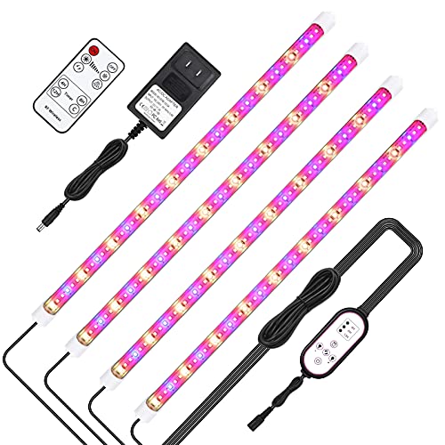 Grow Light Strips for Indoor Plants LED Full Spectrum Plant Light Strips with Remote Controller Timer Function 216LEDs10 Level Brightness3 ModesGrow Lights for Indoor Seedlings Greenhouse 4 Pack