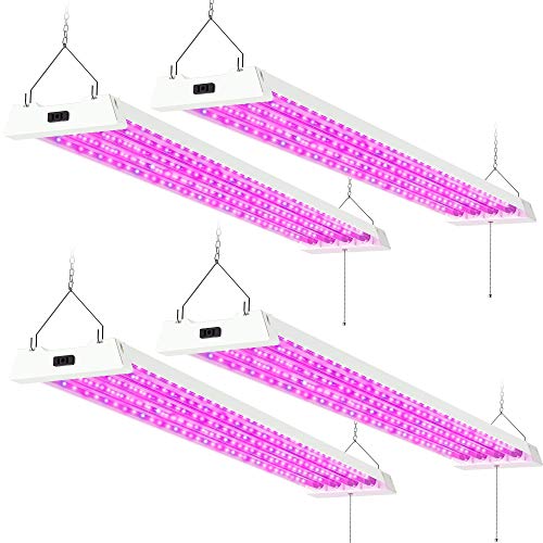 Sunco Lighting 4FT LED Grow Lights Full Spectrum for Indoor Plants 80W Integrated Suspended Fixture Plug in Linkable for Indoor Greenhouse Year Round Plant Seedling Grow Lamp Super Bright 4 Pack