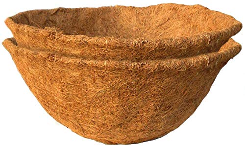 2Krmstr 16 Inch Coco Liner for Planters 2PCS Natural Coco Replacement Liner Round Coco Fiber Liner for Hanging Basket Garden Wall Flower Pots