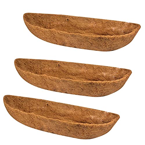 Ayybf 3Packs Coco LinerWall Basket Planter Liner Coco Liner Roll Hanging Basket PadGarden Plants Wall Planter Basket Durable Coconut Husk for Planting (24in)