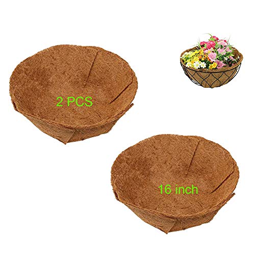Frillybutts Coco Liners for Planters 16 InchAdjust Flat Coco Replacement Liner Fit 16 Metal Hanging Planter Basket Liner