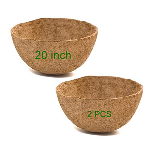 Frillybutts Coco Liners for Planters 20 Inch2PCS Replacement Coco Fiber Basket Liner for Round Baskets Garden Containers