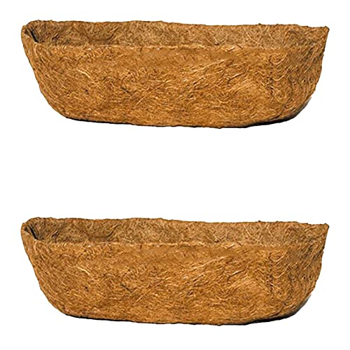 Holly LifePro 24 Replacement Coco Fiber Liner 2 PCS Basket Liners for Planters Natural Coconut Fiber for Window Box Garden Flower Vegetables Pot for Hanging Basket