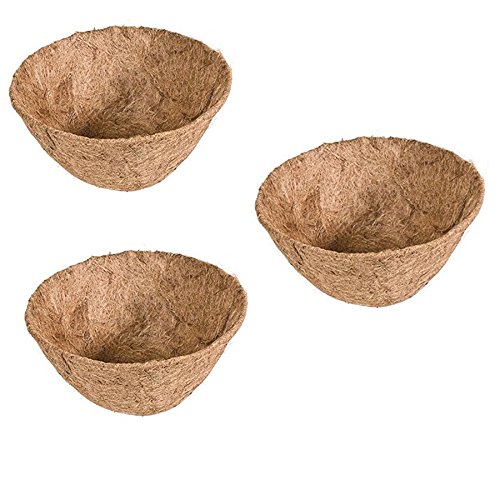 Rocky Mountain Goods Hanging basket Liner Replacement  Extra thick coco lasts longer and requires less watering  100 natural coconut planter basket liner for flowers  vegetables (3 Pack 14)