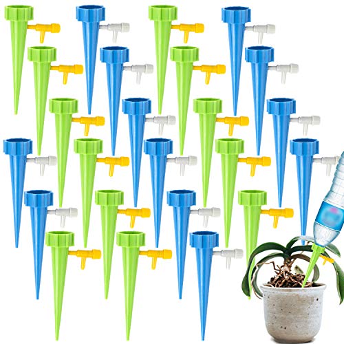 LABOTA 24 Packs Self Watering SpikesPlant WatererSelf Watering Devices with Slow Release Control，Automatic Vacation Drip Irrigation Watering Devices Plant Waterer for Outdoor Indoor Plants