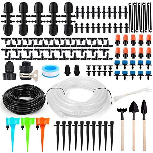 2022 Micro Drip Irrigation Kit 100ft 1416ft 12 Garden Irrigation System with Adjustable Nozzle Sprinkler SprayerDripper Automatic Patio Plant Watering Kit Misting Cooling System
