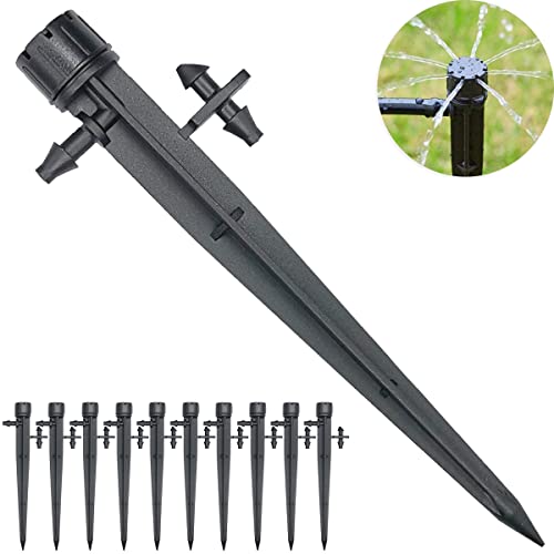 25 Pcs Drip Irrigation Emitters Adjustable Flow 018 GPH Irrigation Drippers with Stake 360 Degree Flow Sprinkler Head Irrigation System Accessories Auto Watering for Garden Patio Lawn Flower Bed