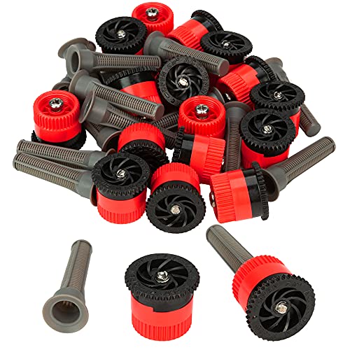 Replacement Popup Sprinkler Heads 16PCS Red Adjustable Sprinkler Nozzle Variable Arc Nozzle Adjustable Irrigation Drippers Sprinklers 98 Feet 10VAN