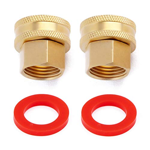 LitOrange (2 Pack LeadFree Brass Garden Hose Threaded 34 GHT to 12 NPT Fitting Connect Green Thumb Quick Swivel Connector AdapterDouble Female Thread 34 x 12 NPT Pipe