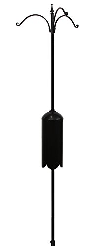 Kettle Moraine Bird Feeder Pole Set with Squirrel Baffle  Twister Ground Socket (3 Arm)