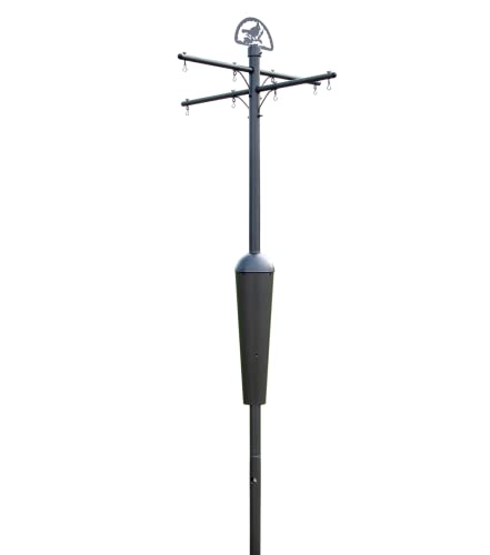 Squirrel Stopper Deluxe Squirrel Proof Pole System with Baffle  Ultimate Bird Feeder Garden Pole  Holds up to 8 Bird Feeders Bird Houses Windchimes and More  Antique Pewter