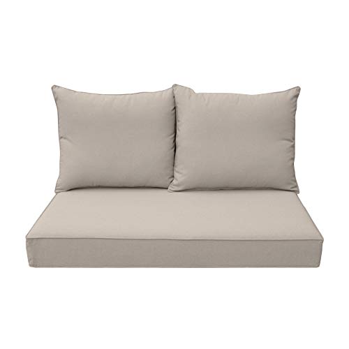 BOSSIMA Patio Furniture Cushions Comfort Deep Seat Glider Loveseat Cushion Indoor Outdoor Seating Cushions (Oatmeal)