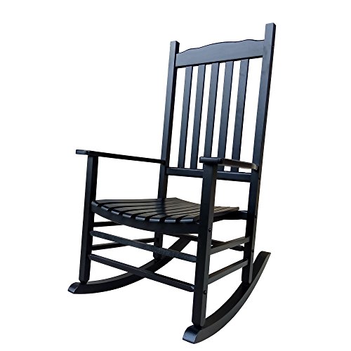 Rocking Rocker  A001BK Black Porch RockerRocking Chair  Easy to Assemble  Comfortable Size  Outdoor or Indoor Use