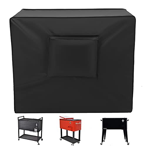 Kovshuiwe Waterproof 80 Qt Rolling Cooler Cart Cover Outdoor Beverage Cart Patio Ice Chest Protective Covers Fits Most Patio Ice Chest Party Cooler Upto 34L x 20W x 32H inch