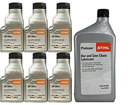 Stihl 07815165003 Platinum Bar and Chain Oil (1) and 07813138002 HP Oil (6) Kit