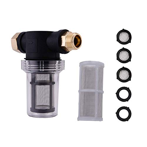 FAVSTAR Garden Hose Sediment Filter Attachment for Pressure Washer Inlet Water 40 Mesh Screen Extra 100 Mesh