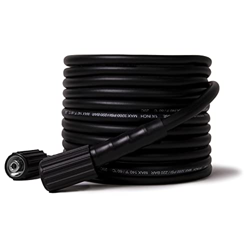 PEGGAS 3200 PSI 25FT x 14 Inch Pressure Washer Hose  M22 14MM Replacement Hose  Electric Pressure Washer Hose  Gas Power Washer Hose  Fits Most Ryobi Karcher Generac Honda  Many More