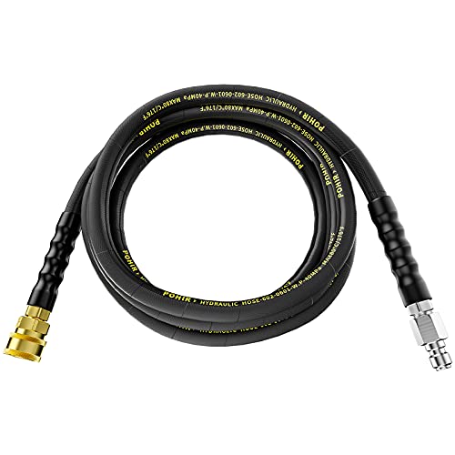 POHIR Pressure Washer Whip Hose 10 FT Hose Reel Connector Hose for Pressure Washing Short Power Washer Hose with 38 Quick Connect Adapter Set High Tensile Wire Braid Pressure Hose 4200 PSI (10)