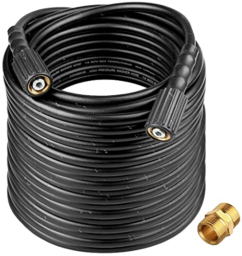 TOOLCY Power Washer Replacement Hose 3300PSI 50 ft x 14 inch fit all M2214mm pressure washer extension hose