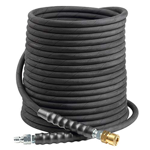 YAMATIC 50 FT Pressure Washer Hose 38 Swivel Quick Connect For Cold  Hot Water Max 311°F 4000 PSI Industry Grade Steel Wire Braided  Synthetic Rubber Jacket KinkFree
