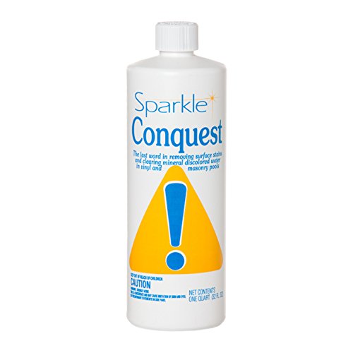Alden Leeds Quart Liquid Concentrated Stain Remover Conquest for Vinyl  Masonry Swimming Pools  20000 Gallons Per Quart by Sparkle 3070