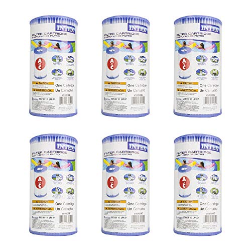 (Pack of 6) Intex 29000E59900E Easy Set Pool Replacement Type A or C Filter Cartridge