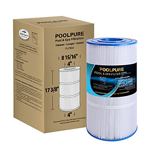 POOLPURE PLF90A Pool Filter Replaces Hayward C900 CX900RE Pleatco PA90 Unicel C8409 Filbur FC1292 StaRite PXC95 90 sqft Cartridge 1 Pack