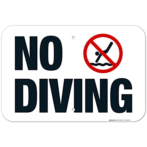 Wisconsin No Diving Sign Complies with State of Wisconsin Pool Safety Code 12x18 Inches Rust Free 063 Aluminum Fade Resistant Made in USA by Sigo Signs