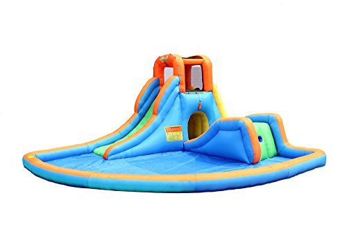 Bounceland Inflatable Cascade Water Slide with Large Pool Two Water Slides Water Sprayer for Splashing UL Strong Blower Included 165 ft x 165 ft x 7 ft H Summer Party Must Have