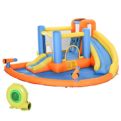 Outsunny Kids Inflatable Water Slide 5in1 Inflatable Bounce House Jumping Castle with Water Pool Slide Climbing Walls  2 Water Guns