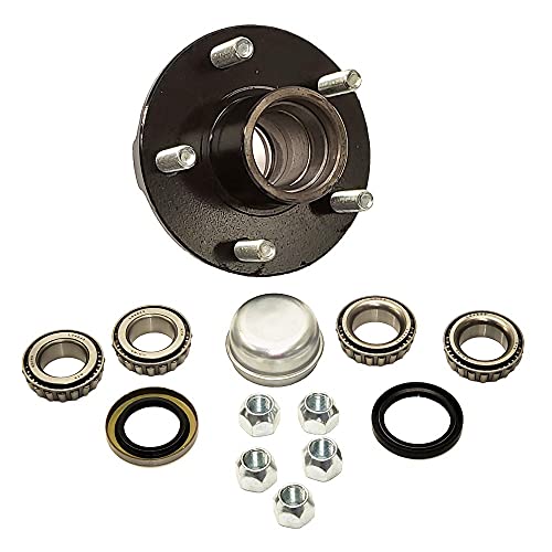 RIGID HITCH INCORPORATED Trailer Hub Kit (Shorty) 5 Bolt on 412 Bolt Circle  Fits 1 and 1116 spindles (BT150AF)