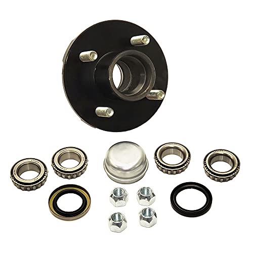 RIGID HITCH INCORPORATED Trailer Hub Kit (BT100F) 4 Bolt on 4 Inch Circle  Fits 1 and 1116 Spindle