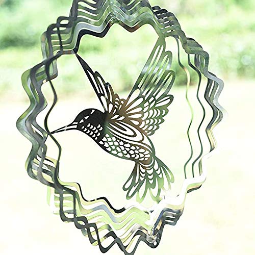 Kinetic Stainless Steel Wind Spinner3D Hummingbird Indoor Outdoor Garden Decoration Crafts Ornaments Gifts