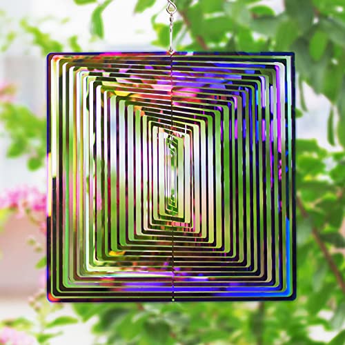 Wind Spinner Outdoor Metal Decorations 3D Wind Spinner Sculptures Kinetic Hanging Yard Garden House Art Decor Stainless Steel Outside Indoor Gifts Crafts Ornaments for Home Balcony Porch Patio Decor