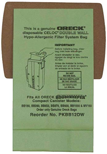 Oreck Genuine XL Buster B Canister Vacuum Bags PKBB12DW Housekeeper Bag 6 Pack