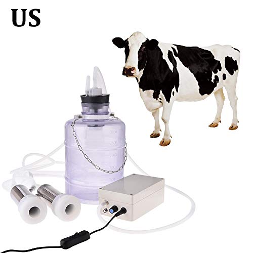 Wendysy Electric Milking Machine Portable Vacuum-Pulse Pump Cow Milking Machine Portable Stainless Steel Milker 3L High Configuration Household Small Milking Machine for Goat Sheep Cow
