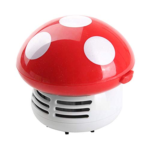 VeliHome Desktop Small Vacuum Cleaner Small Premium Vacuum Cleaner Desktop Cartoon Mushroom Mini Keyboard Dust Collector for Home Office