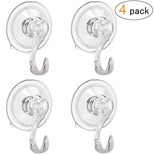 4PCS Wreath Hanger Suction Cup Hooks with Key Lock Heavy Duty Vacuum Shower Suction Hooks Wreath Holder for Christmas Wall Window Plastic Hooks Holds up to 22 Lbs