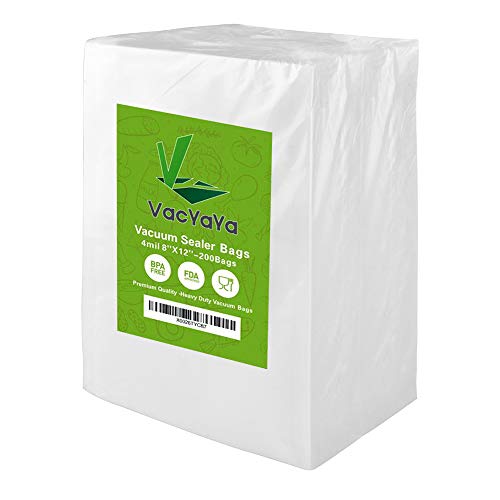4mil 200 Quart8 x 12 Inch Size Vacuum Sealer Storage Bags for Food SaverPreCut Heavy Duty Vacuum Seal a Meal Food Saver Bag