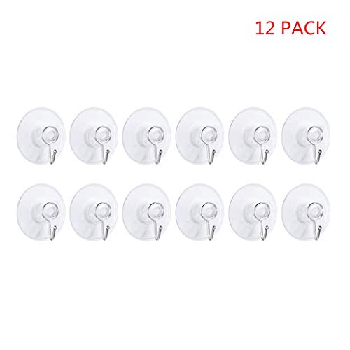 TOX Suction Cup Hooks Powerful Suction Hooks 12 Pack Shower Suction Cup Hooks Holder Heavy Duty Vacuum Suction Hooks for Bathroom Kitchen Shower Towel Loofah Office Key Bag Coat White