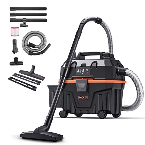 TACKLIFE Wet Dry Vac 45 Peak Hp Wet Dry Vacuum 4 Gallon WetDry Suction Blow 3 in 1 Function Portable Shop Vacuum Suitable for Indoor and Outdoor - PVC01B