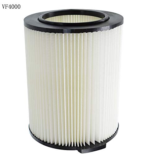 VF4000 Replacement Filter for Ridgid 72947 Wet Dry Vac 5 To 20-Gallon 6-9 Gal Husky Craftsman 17816 Vacuum Compatible WD5500 WD0671 WD1270 RV2400A RV2600B Washable Reusable Standard Wetdry Vac Filt