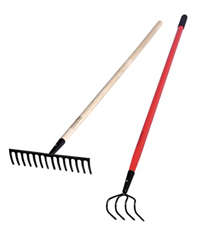 GardenAll Garden Tools Kit- Level Head Rake and Cultivator