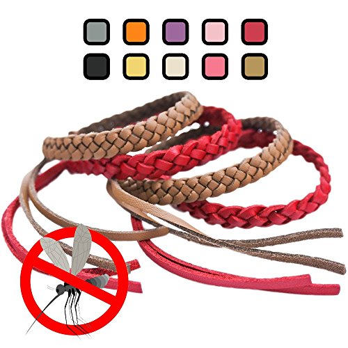 Original Kinven Mosquito Insect Repellent Bracelet Waterproof Natural DEET FREE Insect Repellent Bands Anti Mosquito Killer Protection Outdoor Indoor Adults Kids 4 bracelets in BrownRed