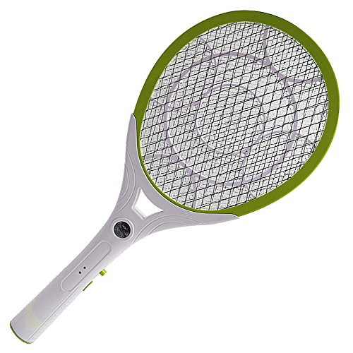 Electric Bug Zapper RechargeableATIVI Powerful Electric Bug Zapper Fly Swatter Zap Mosquito Zapper with LED Nightlight for Indoor and Outdoor Pest Control Killer Durable ABS Plastic Racket - Green