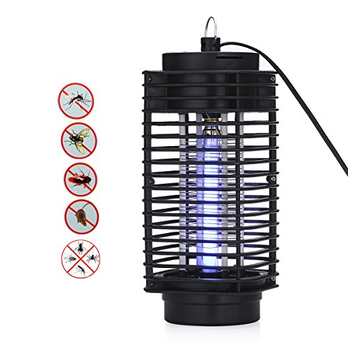 Gracelvoe 110v Electric Mosquito Fly Pest Bug Insect Zapper Killer With Trap Lamp Black