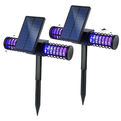 [2 In Set] Battop Solar Led Outdoor Mosquito Killer Lamp Bug Zapper 4 Uv Light Enviromental-friendly Insect Control