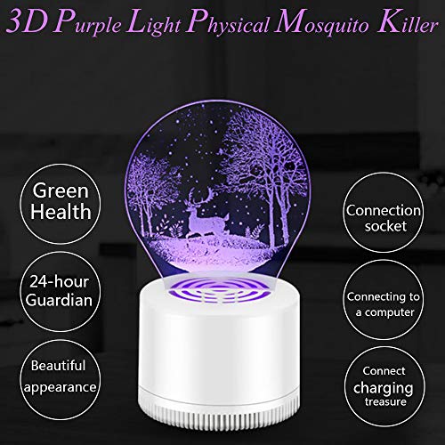 DZH Mosquito lamp Violet Wave Mosquito Killer Plug-in Type Repellent Mosquito Trap Indoor Baby Household Bedroom Automatic Electronic Mosquito Repellent - 3D Forest Deer Style